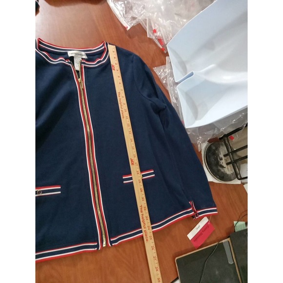 cathy daniels Jacket Women's Size Large Red Whit Blue Striped * - Picture 9 of 14